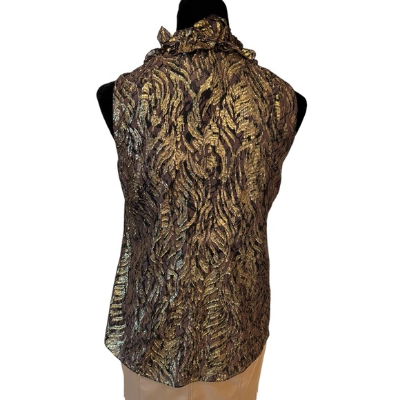 Elie Tahari Metallic Ruffle Top - Picture 12 of 15